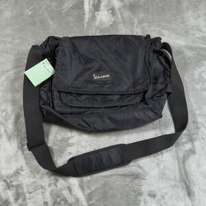 Vespa Messenger Black Scooter Cross Body Shoulder Laptop Pocket‎ New With Tags